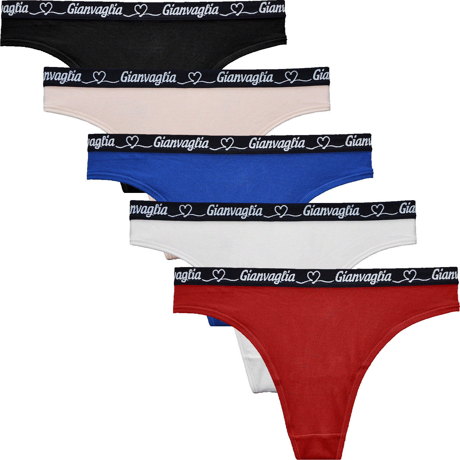 GIANVAGLIA® Deluxe 5-Pack Cotton Thong